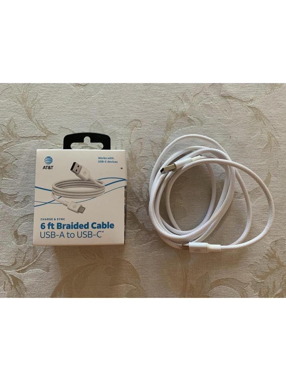 USB A to USB C Braided Cable 6ft